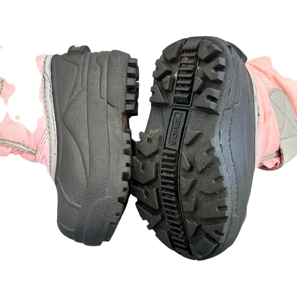 Sorel Snow Commander‎ Winter Boots Lined Pink White Black Toddler Size 6